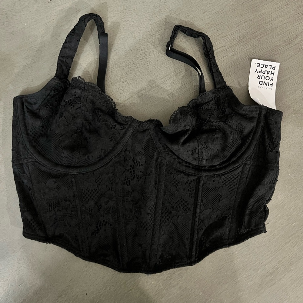 Gilly Hicks NWT black lace mini corset bustier
